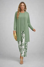 Three-Piece Cardigan, Top & Printed Trouser Set for Women image 13