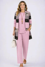 Three-Piece Cardigan, Top & Printed Trouser Set for Women image 15