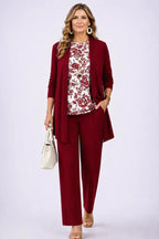 Three-Piece Cardigan, Top & Printed Trouser Set for Women image 16
