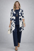 Three-Piece Cardigan, Top & Printed Trouser Set for Women image 18