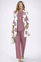 Three-Piece Cardigan, Top & Printed Trouser Set for Women image 21