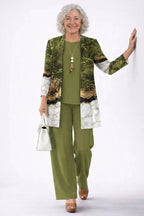 Three-Piece Cardigan, Top & Printed Trouser Set for Women image 22