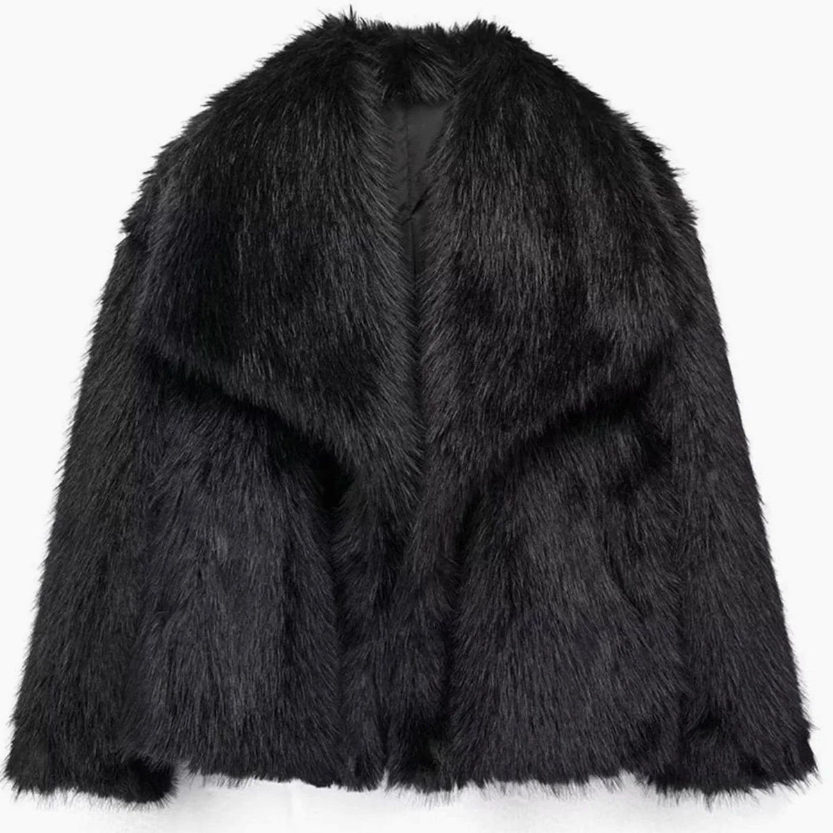 Women's Open-Front Cropped Faux Fur Jacket image 11
