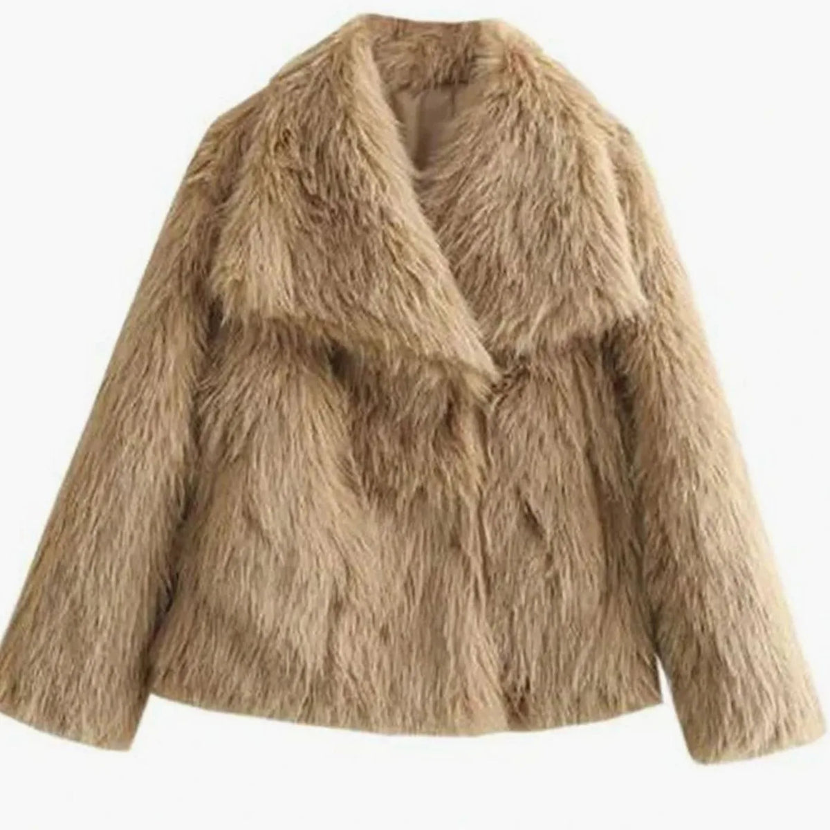 Women's Open-Front Cropped Faux Fur Jacket image 9